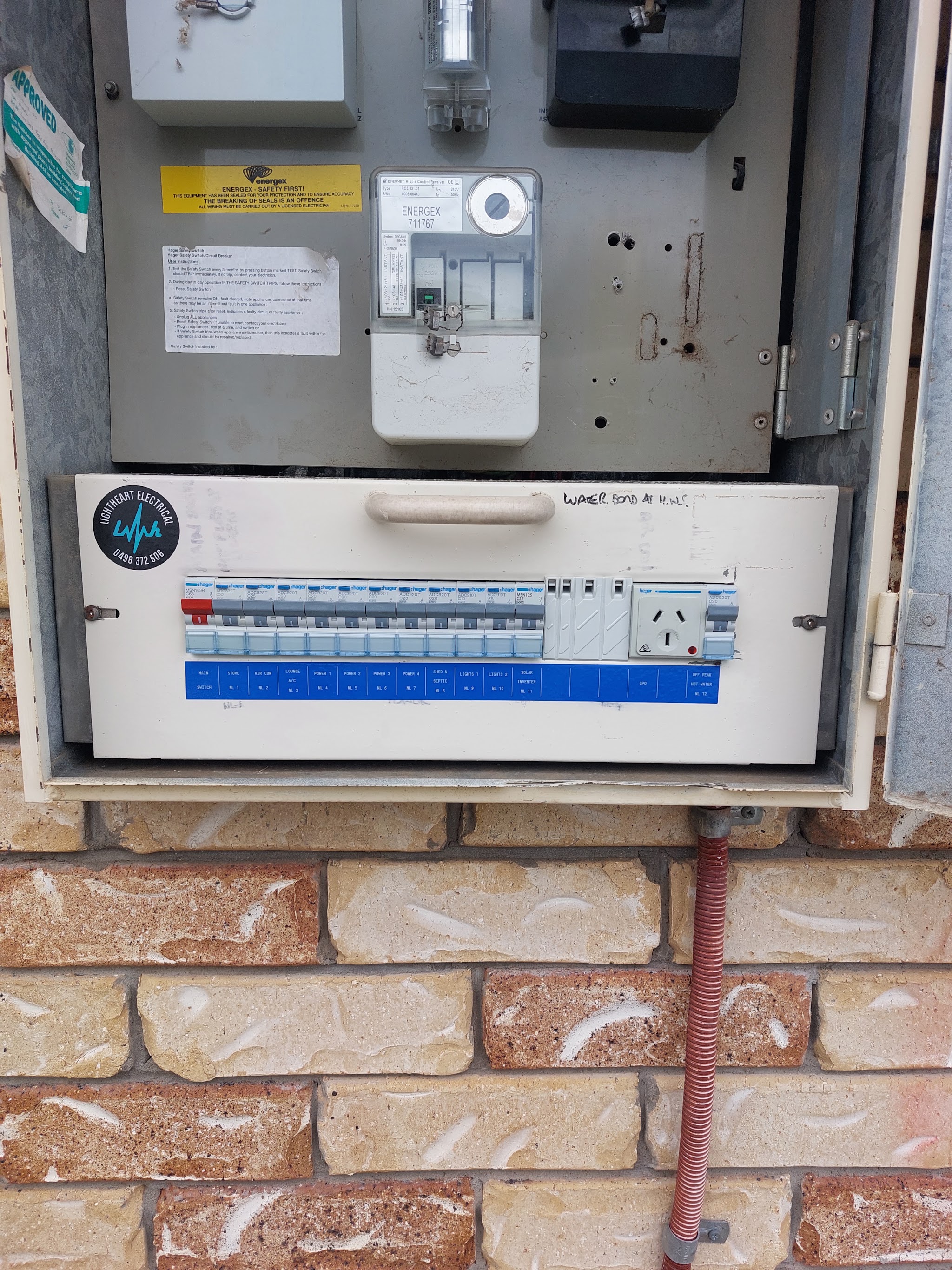 A finished switchboard upgrade with every circuit labelled